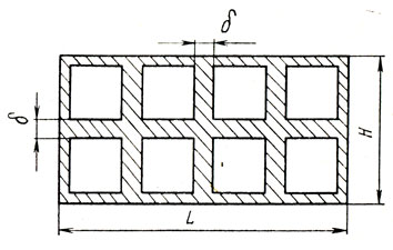 Рис. II.14. Схема раскроя материала с отходами на межшаблонный мостик