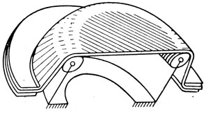 Рис. V.9. Схема растяжения материала пуансоном, выполненным в виде стакана с шарикоподшипниками