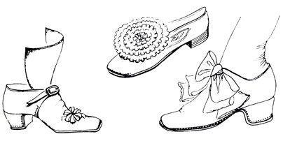 Рис. 59. Мужские нарядные туфли (XVII в.)