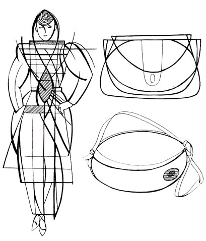 Рис. 98. Структурная схема базовой формы костюма и сумок (1979-1980 гг.)