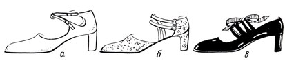 Рис. 125. Женская обувь с чересподъемными ремнями