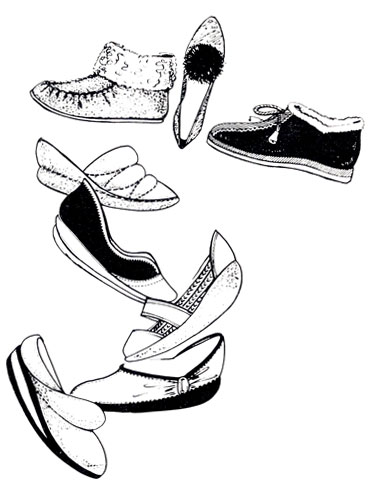 Рис. 163. Женская обувь для домашнего отдыха